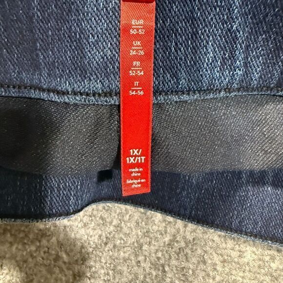 Spanx Jeans Womens 1X Skinny Ankle Blue Darkwash High Rise Pull On - Picture 8 of 9